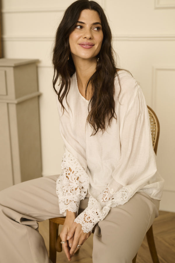 Blouse - Cream - 10614427B