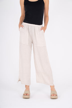 Linen pants M Italy 13/6262-BEIGE