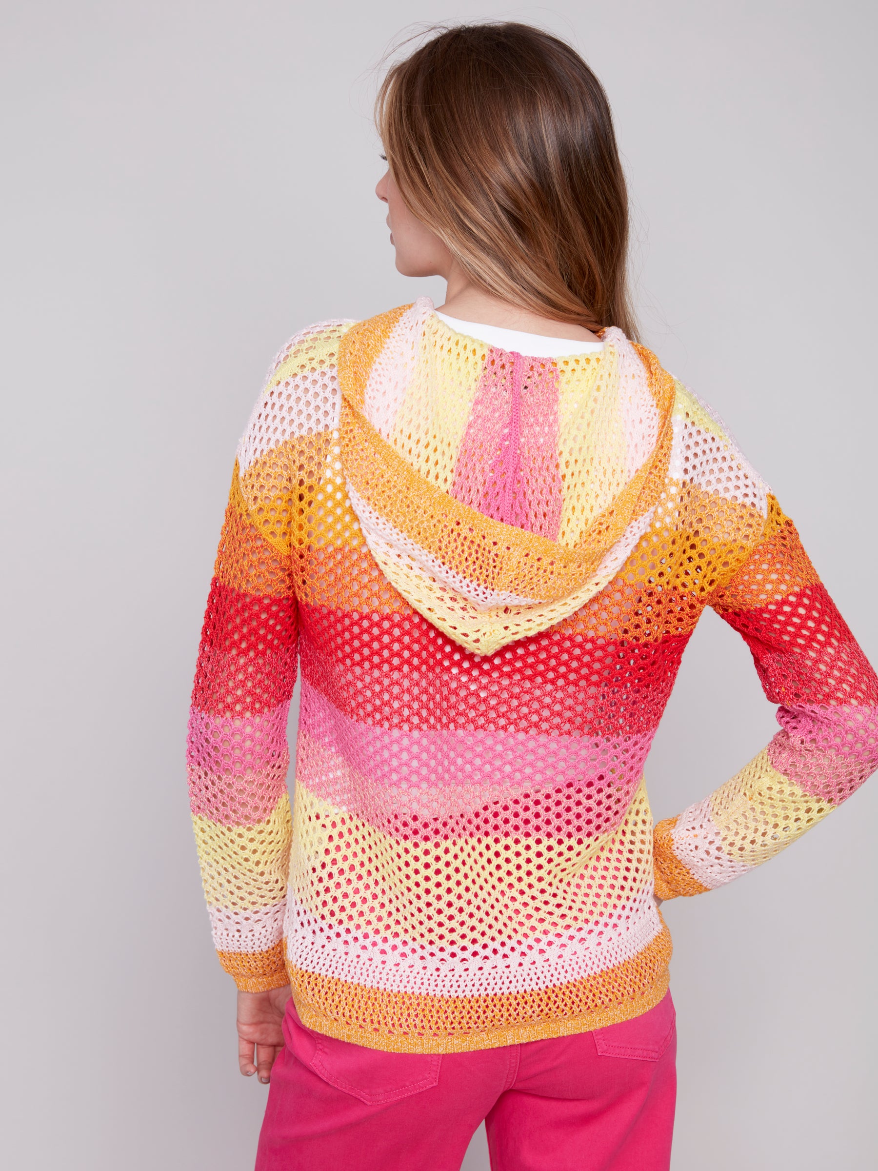 Charlie B mesh sweater C2615P-STRIPE