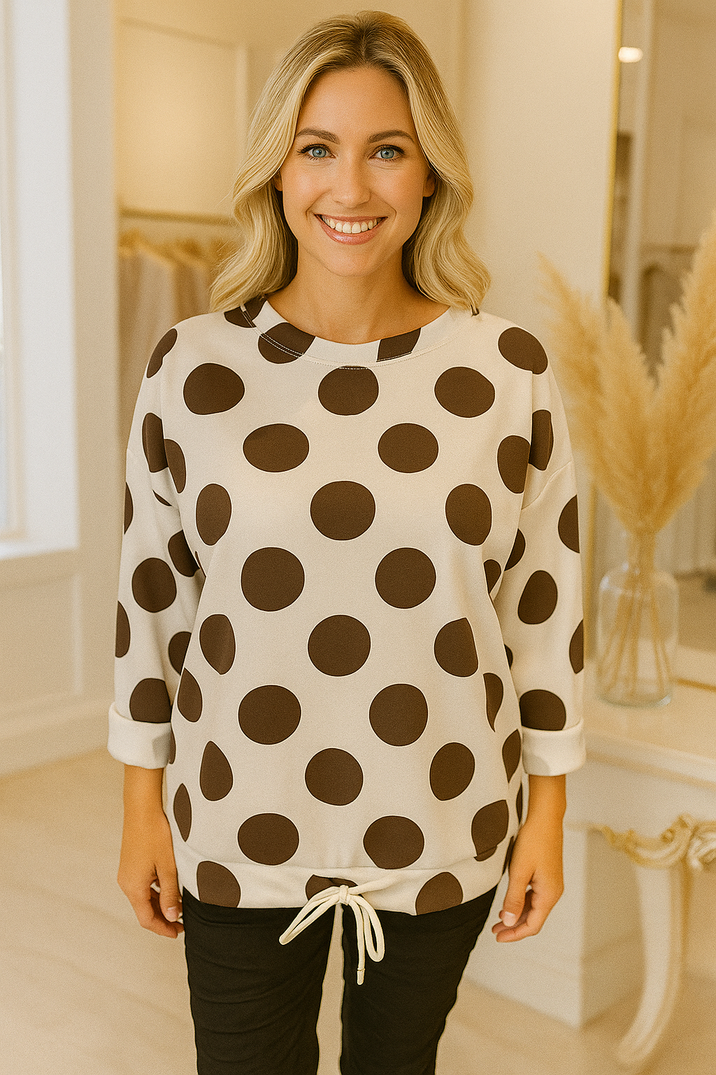 Haut - Collection Italienne - Pois Brun