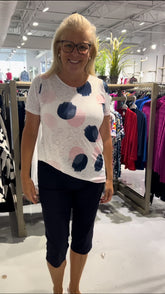 T-shirt Julia Divina 3389-POIS/MARINE/ROSE