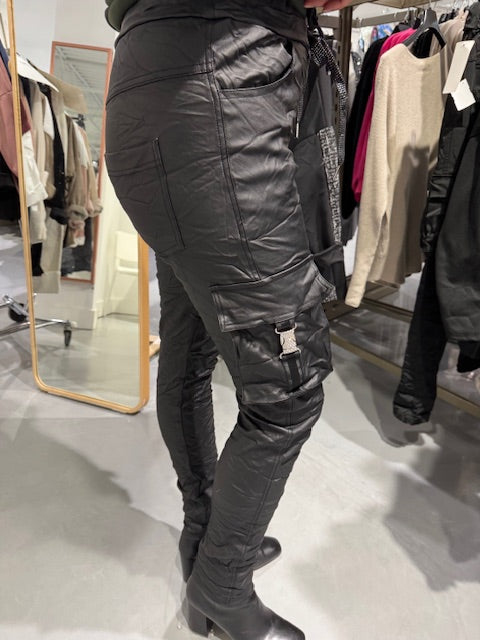 Trousers - Italian Collection - Leather Cargo