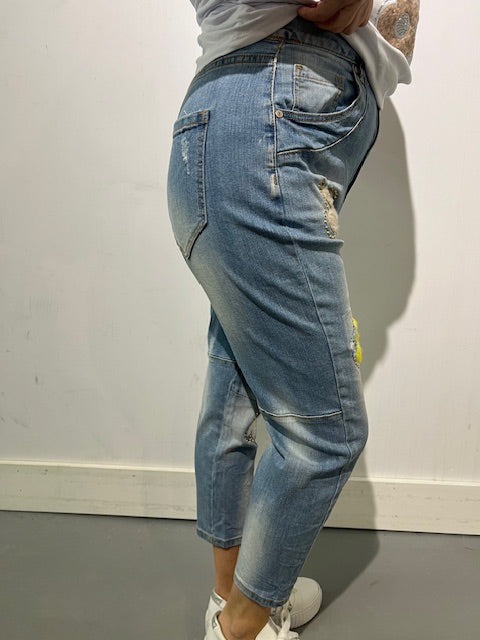 Jeans Collection Italienne FLEURS