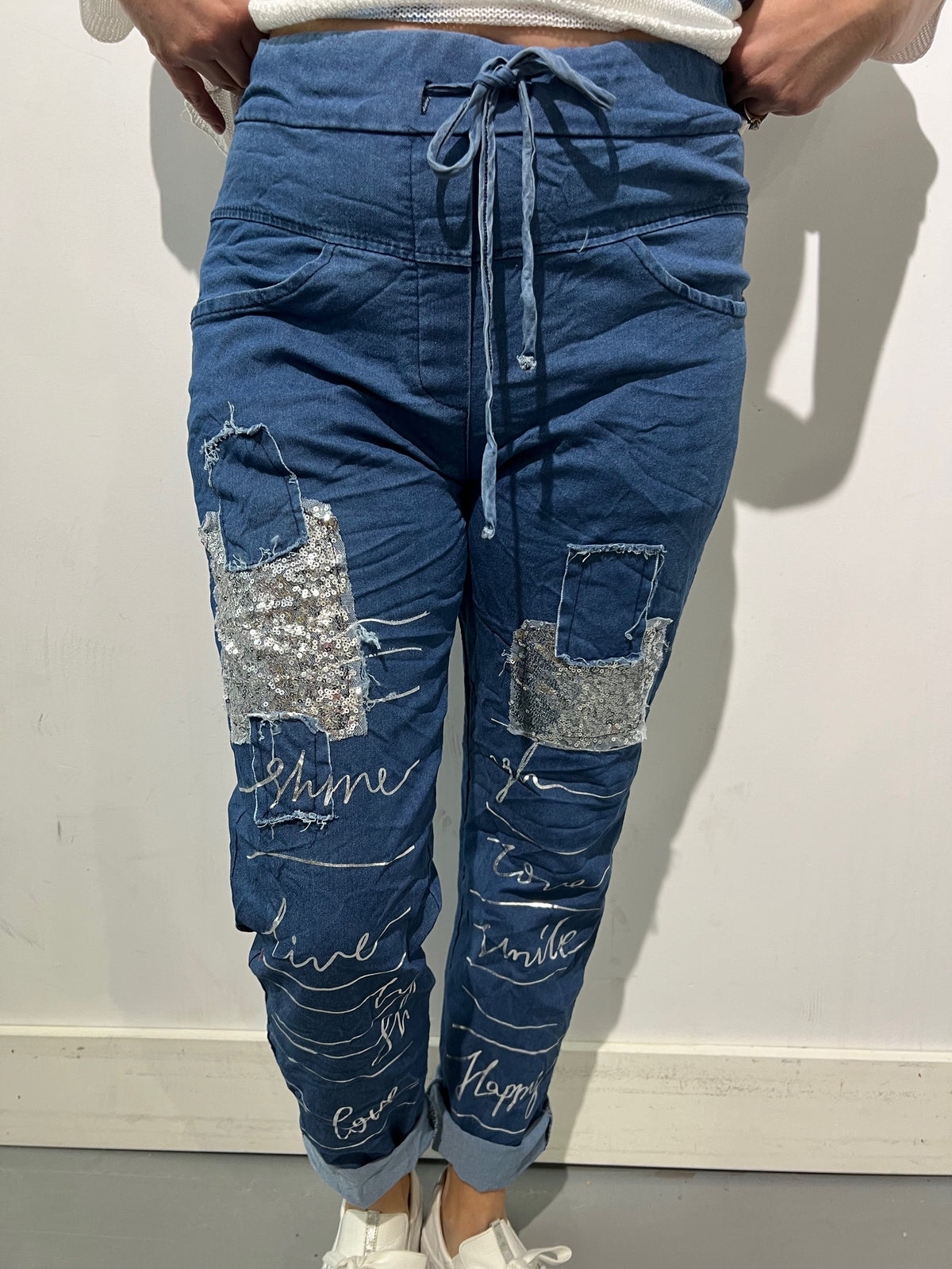 Jeans Collection Italienne PATCH-BRILLANT