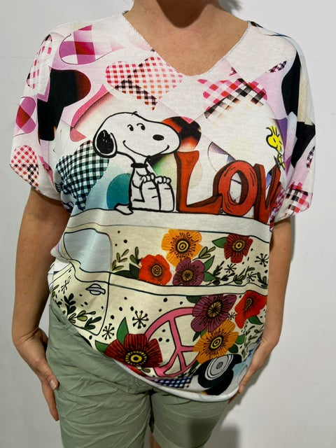 Italian Collection Sweater 2300-PEACE-LOVE-SNOOPY