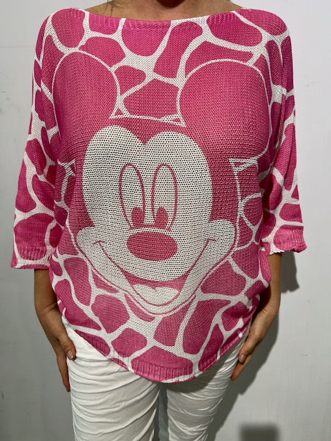 Italian Collection Sweater 1930-MICKEY-PINK