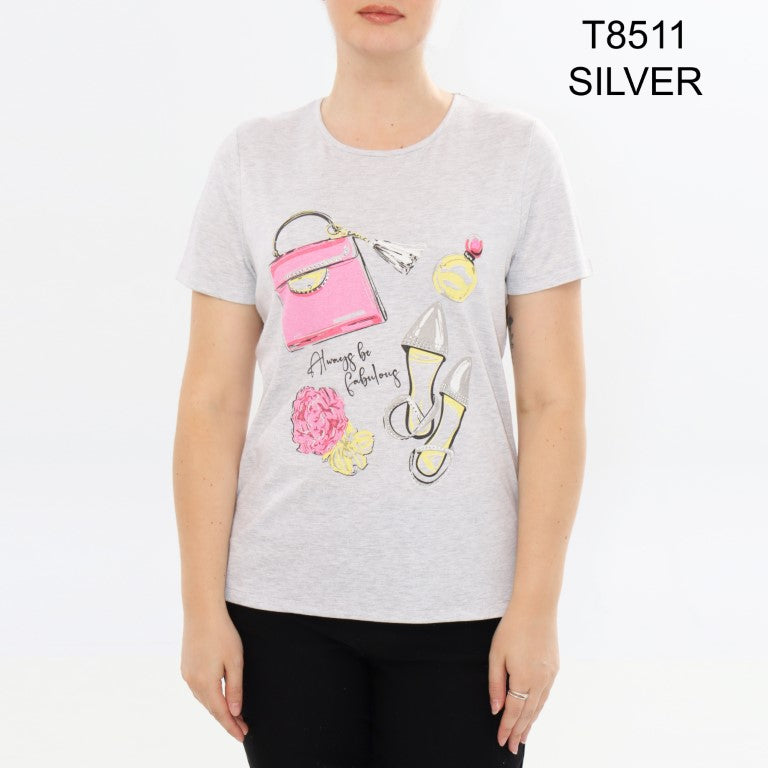 T-shirt Moffi T8511-SILVER